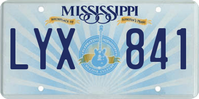 MS license plate LYX841