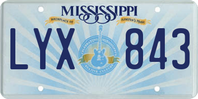 MS license plate LYX843