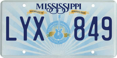MS license plate LYX849
