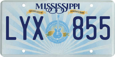 MS license plate LYX855