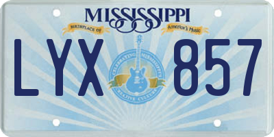 MS license plate LYX857