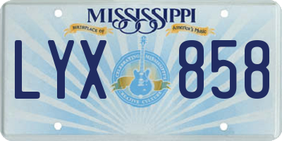 MS license plate LYX858