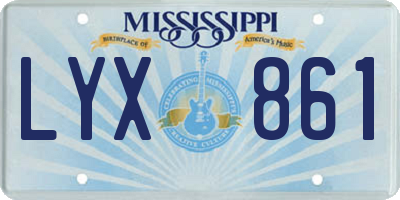 MS license plate LYX861