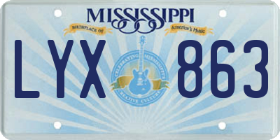MS license plate LYX863