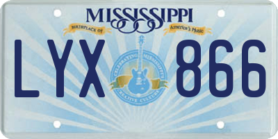 MS license plate LYX866