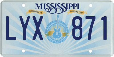 MS license plate LYX871