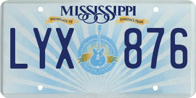MS license plate LYX876