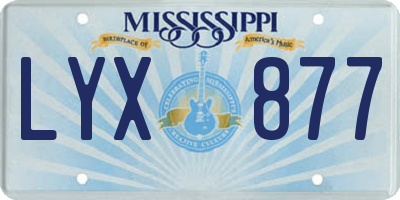 MS license plate LYX877