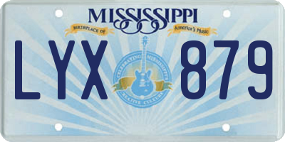 MS license plate LYX879