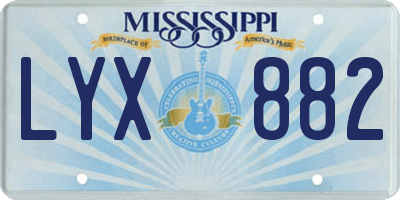 MS license plate LYX882