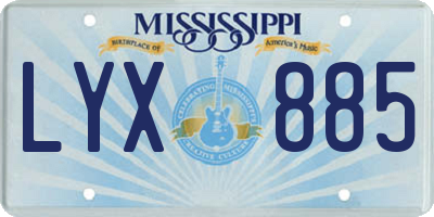 MS license plate LYX885