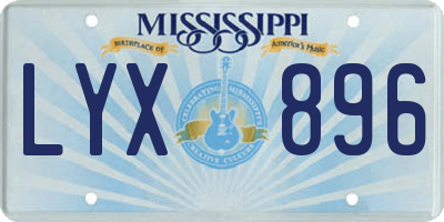 MS license plate LYX896