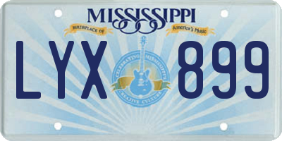 MS license plate LYX899