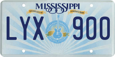 MS license plate LYX900