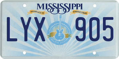 MS license plate LYX905