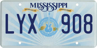 MS license plate LYX908