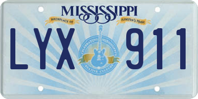 MS license plate LYX911