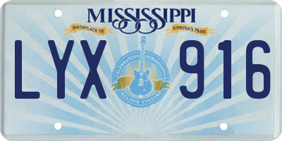 MS license plate LYX916