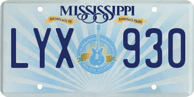 MS license plate LYX930