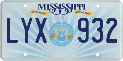 MS license plate LYX932