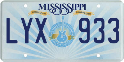 MS license plate LYX933