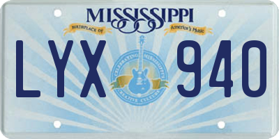 MS license plate LYX940