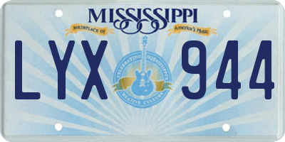 MS license plate LYX944