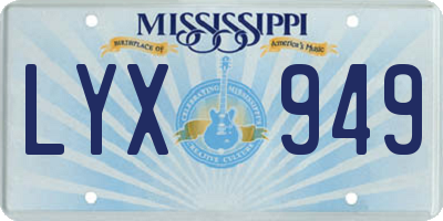 MS license plate LYX949