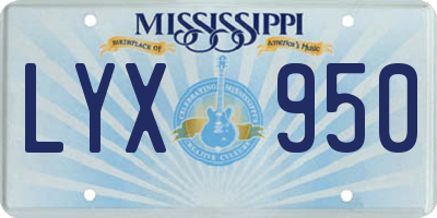 MS license plate LYX950