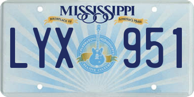 MS license plate LYX951