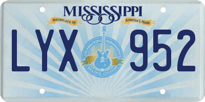 MS license plate LYX952
