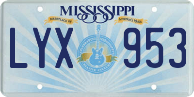 MS license plate LYX953