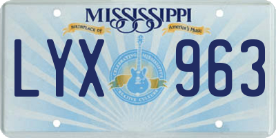 MS license plate LYX963