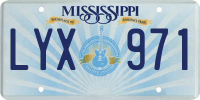 MS license plate LYX971