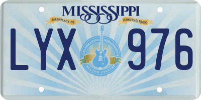 MS license plate LYX976