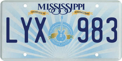 MS license plate LYX983