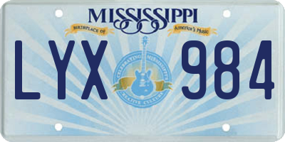 MS license plate LYX984