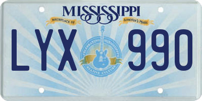MS license plate LYX990