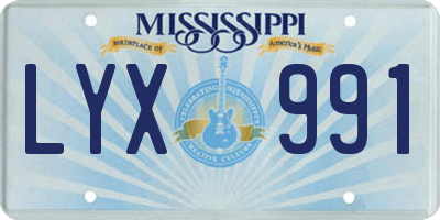 MS license plate LYX991