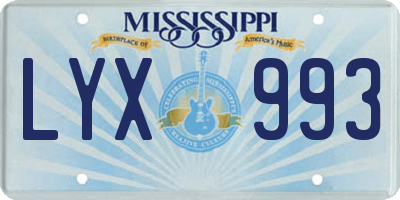 MS license plate LYX993
