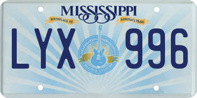 MS license plate LYX996