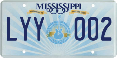 MS license plate LYY002