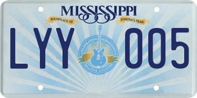 MS license plate LYY005
