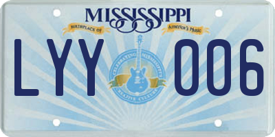 MS license plate LYY006