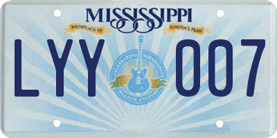 MS license plate LYY007