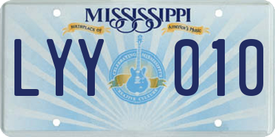 MS license plate LYY010