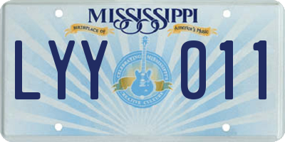 MS license plate LYY011