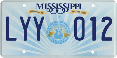 MS license plate LYY012
