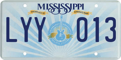 MS license plate LYY013