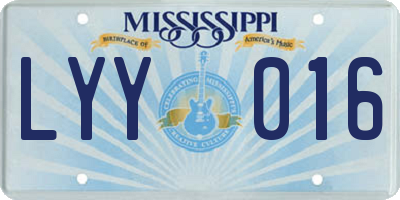 MS license plate LYY016